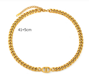 C89 - Necklace 6mm wide stainless steel necklace with double-sided ladies chain C89 - Necklace 6mm wide stainless steel necklace with double-sided ladies chain