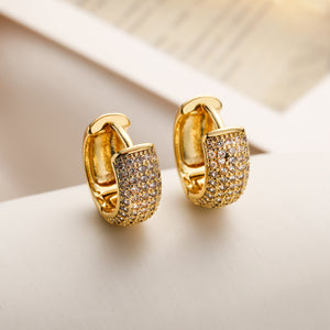 C127 - Copper Plated Real Gold Zircon Mini Earring Women C127 - Copper Plated Real Gold Zircon Mini Earring Women