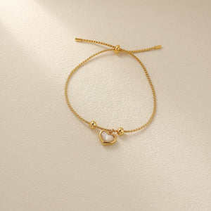 C130 Armband und Halskette mit verstellbarem Herzanhänger