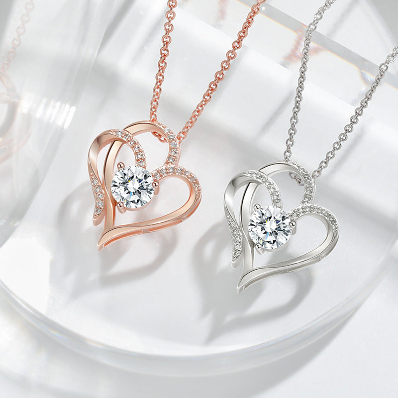 C49 - Zircon Double Love Necklace