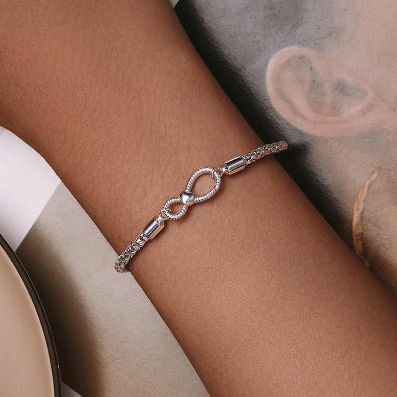 C69 - S925 Sterling Silber Infinity Loop Damen- Armband