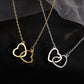 C05- Top style! Fashionable double heart necklace in gold or silver!