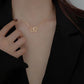 C05- Top style! Fashionable double heart necklace in gold or silver!